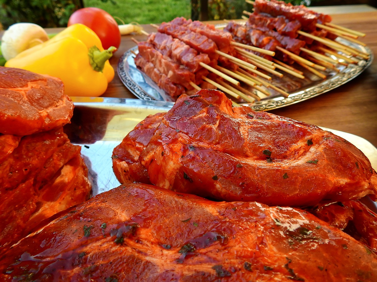 Meat ready to grill.